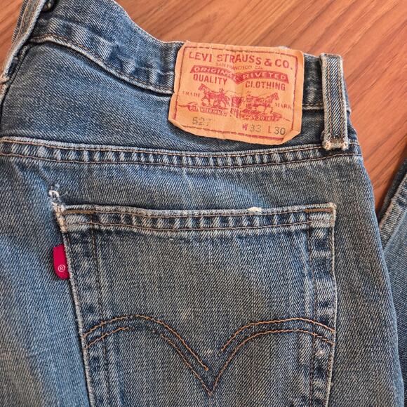 Vintage Levis 527 Low Boot Cut Jeans - Mens 33x30 - Blue - Picture 5 of 7